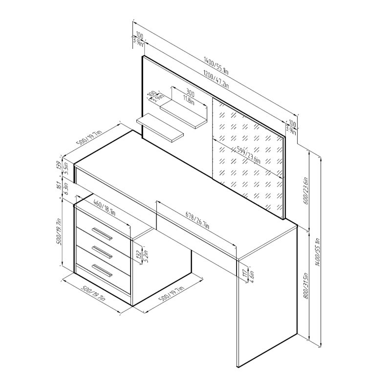Latitude Run® Michelle Black Makeup Table Wayfair